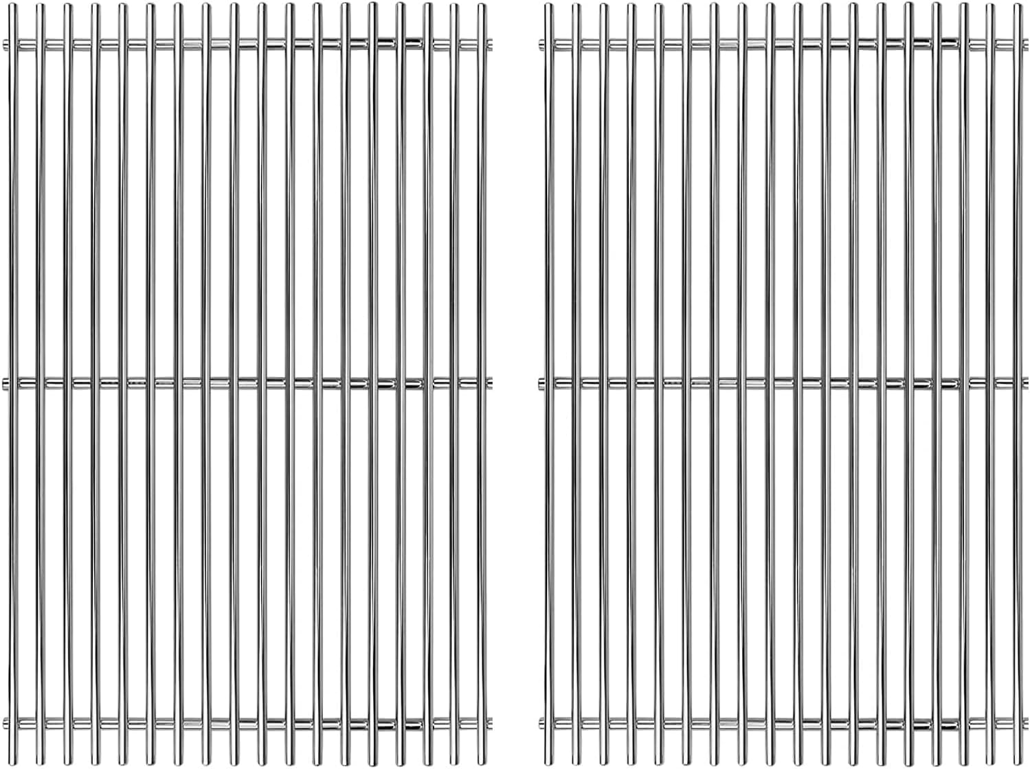 S6F095 (2-Pack) 18.75 inch 304 Stainless Steel Cooking Grates Replacement for Weber Genesis II 300 and Genesis II LX 300 Series Gas Grills, Weber 66095