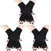 Syhood 3 Pair UV Gloves for Gel Nail Lamp Upf50+ UV Fingerless Protection Glove for Manicures Protect Hand from Sun Nail Lamp