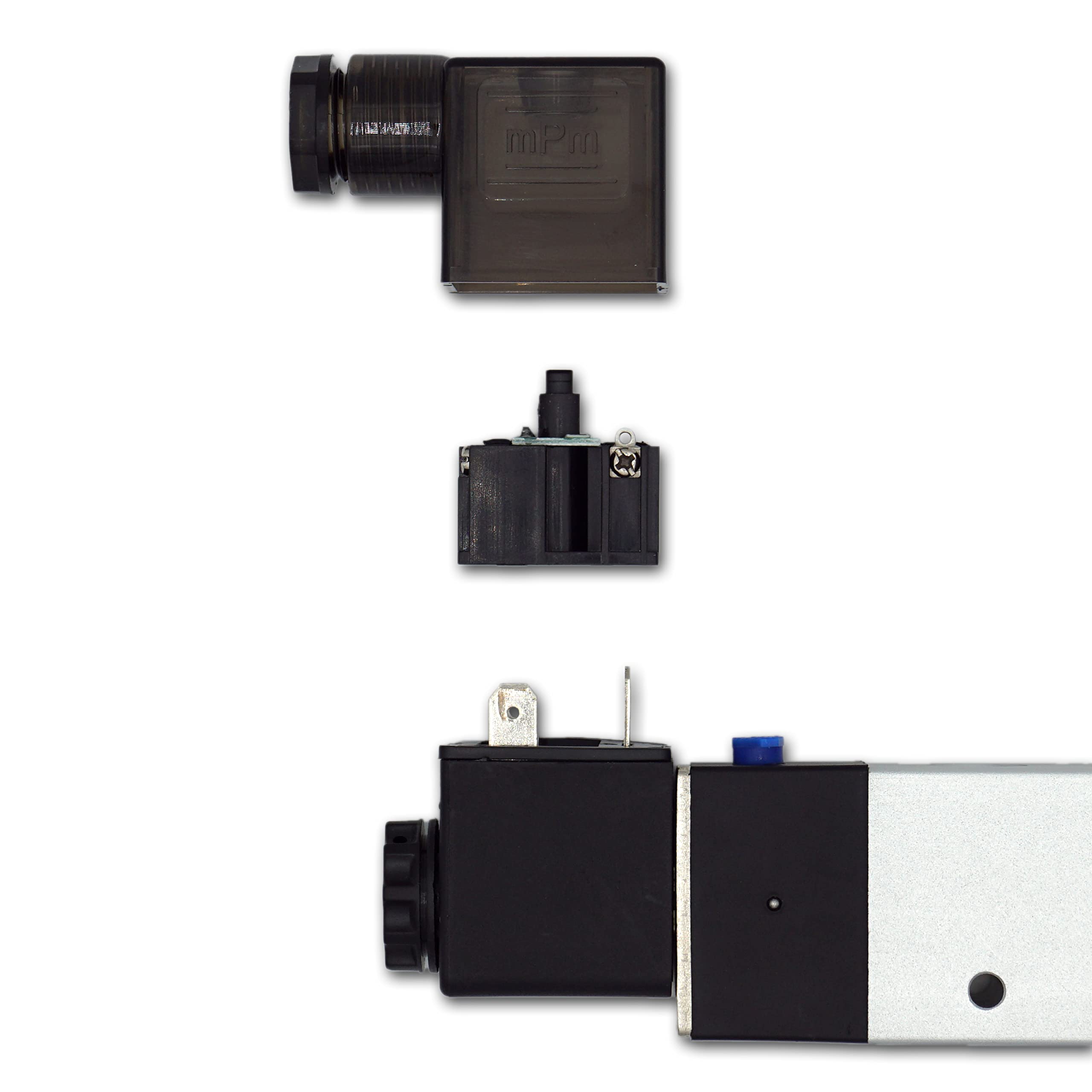 Válvula direccional magnética neumática 5/2 vías 1/4" 12 V CC (5/2 vías 1/4" 12 V DC)