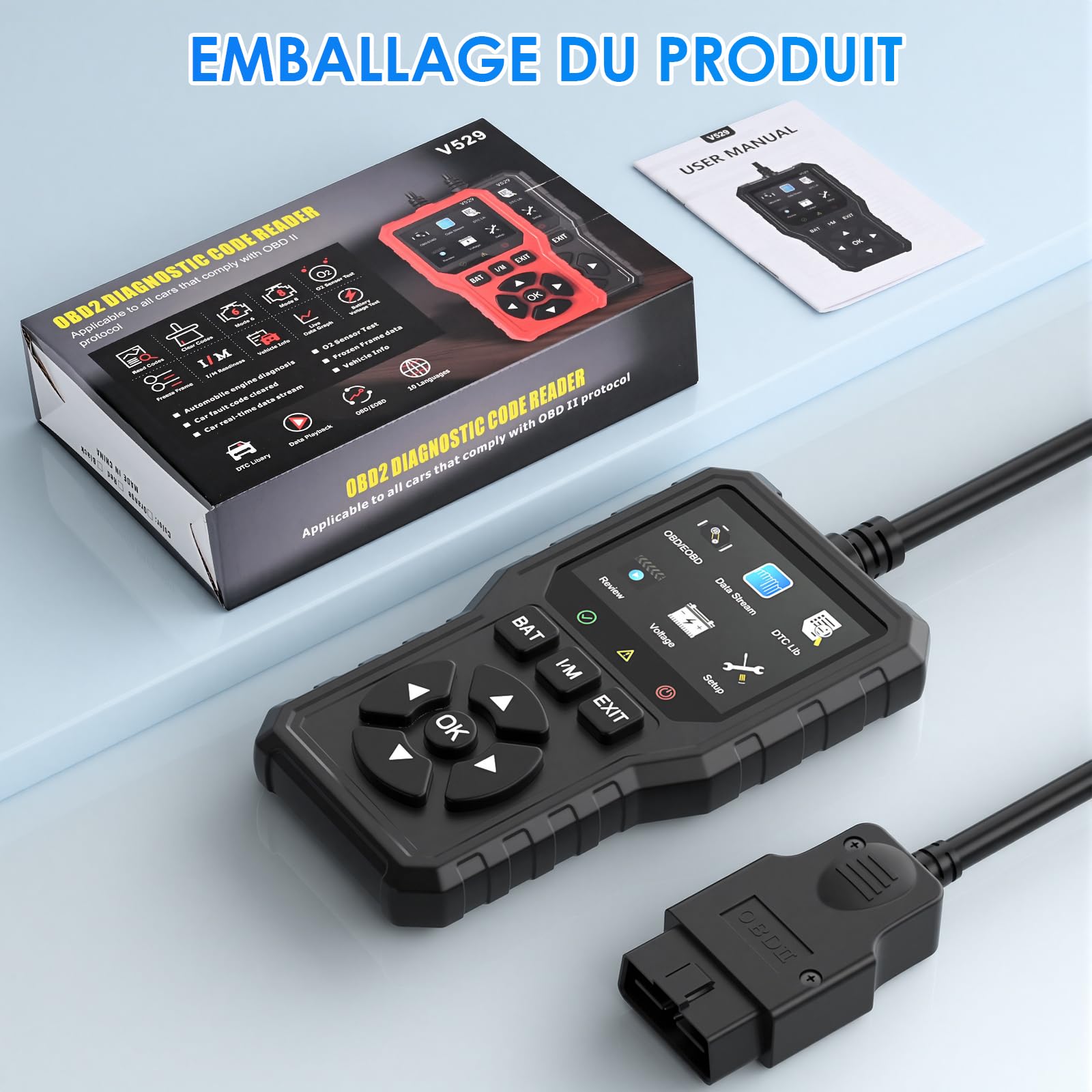 RJ45 Network Tool Kit, Sertisseuse Pass Through pour Cat7 Cat6 Cat5, Testeur de Câbles LAN, Outil LSA, 10 x RJ45 Plug, 4 x Sans Outil Prise Cat7, Pour RJ11 RJ12