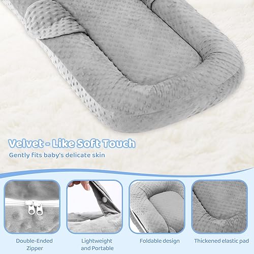 Miniatura 5 de Regalos esenciales para bebés, tumbona portátil para bebé, asiento de piso para el hogar y viajes