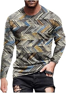 T-Shirt Hombre Caer Manga Larga Fiesta Camiseta Roca Talla Grande Imprimir Cuello Redondo Confortable
