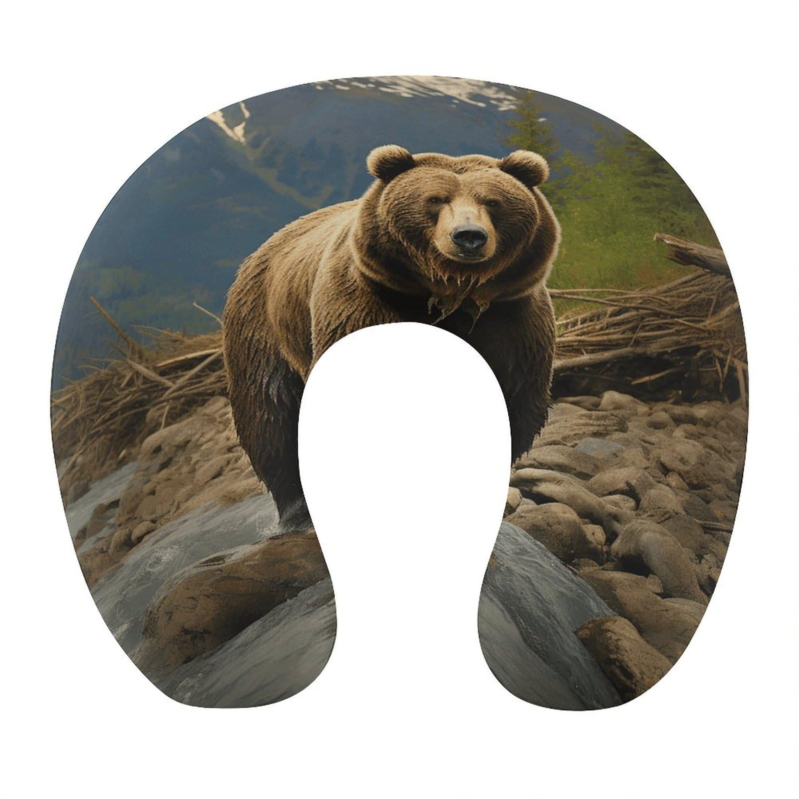 Coussin de voyage en U ergonomique et oreiller portable pour trajets en avion et voiture