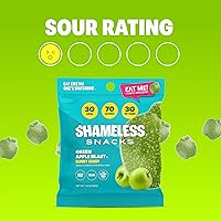 Vista 9 de Shameless Snacks – Snacks saludables bajos en calorías, gomitas keto bajas en carbohidratos (caramelos sin gluten) – Paquete de 6 Green Apple Blast