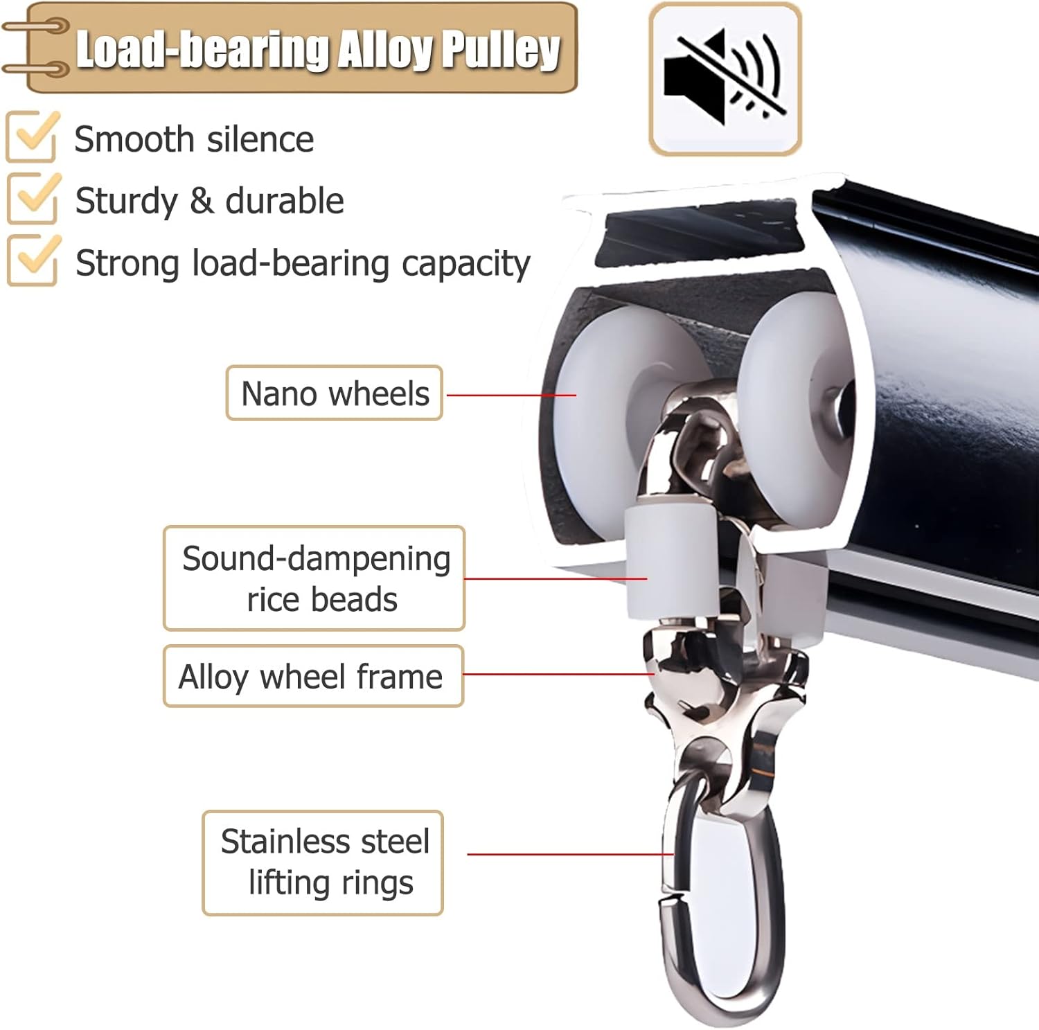 Ceiling Curtain Track，Bendable Curtain Rail，Hotel/Office/Home Ceiling Curtain Track, 100-650 cm Long Closet/Shower Curtains Rod with 8 Pulleys Per Meter, White Black Aluminum Alloy