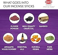 Vista 4 de Hem Varillas de incienso de opio (120 varillas, 6 cajas en el interior), 9 pulgadas de largo, 0.71 onzas por caja, perfectas para meditación