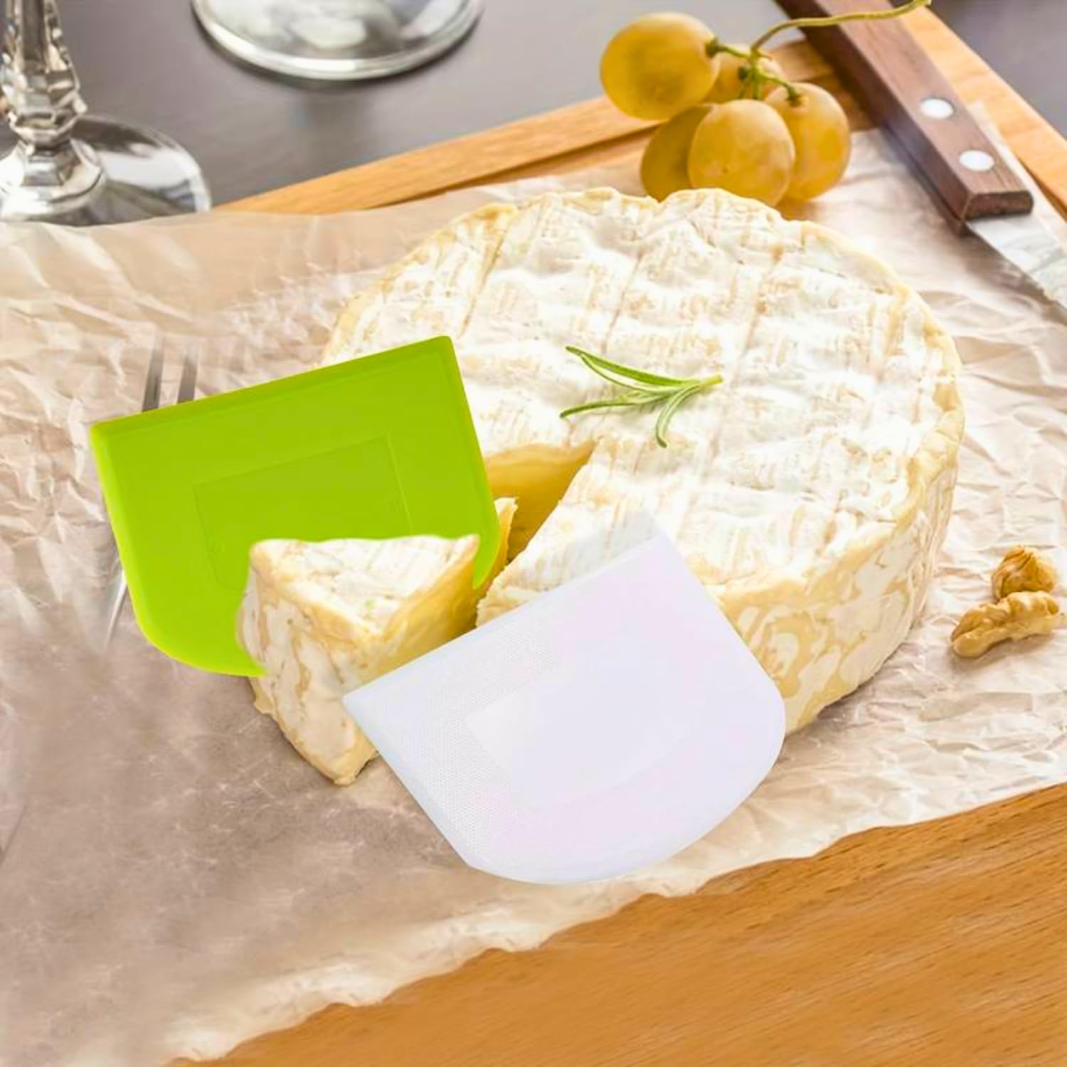 Raschietto e tagliapasta, per alimenti, in plastica, flessibile, pratico raschietto taglia impasto multifunzione, per pane, impasto, zucchero fondente, torte, glassa, confezione da 2 pezzi