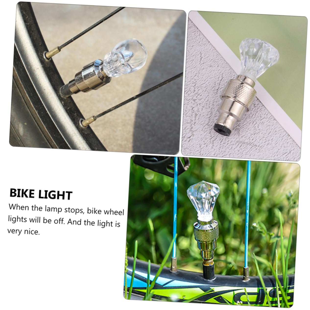 ibasenice 2 Ensembles Éclairage De Valve De Vélo Éclairage De Roue Pneu Lampe À Rayons Éclairage De Roue Éclairage De Vélo De Route Métal 16 pièces * 2