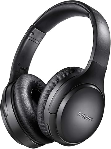 Noise Cancelling Headphones, Boltune Bluetooth 5.0 Wireless Over Ear Headset with Hi-Fi Deep Bass, 30 Hrs Playtime Bluetooth Headphones with CVC 8.0 Mic for Travel Work TV PC Cellphone