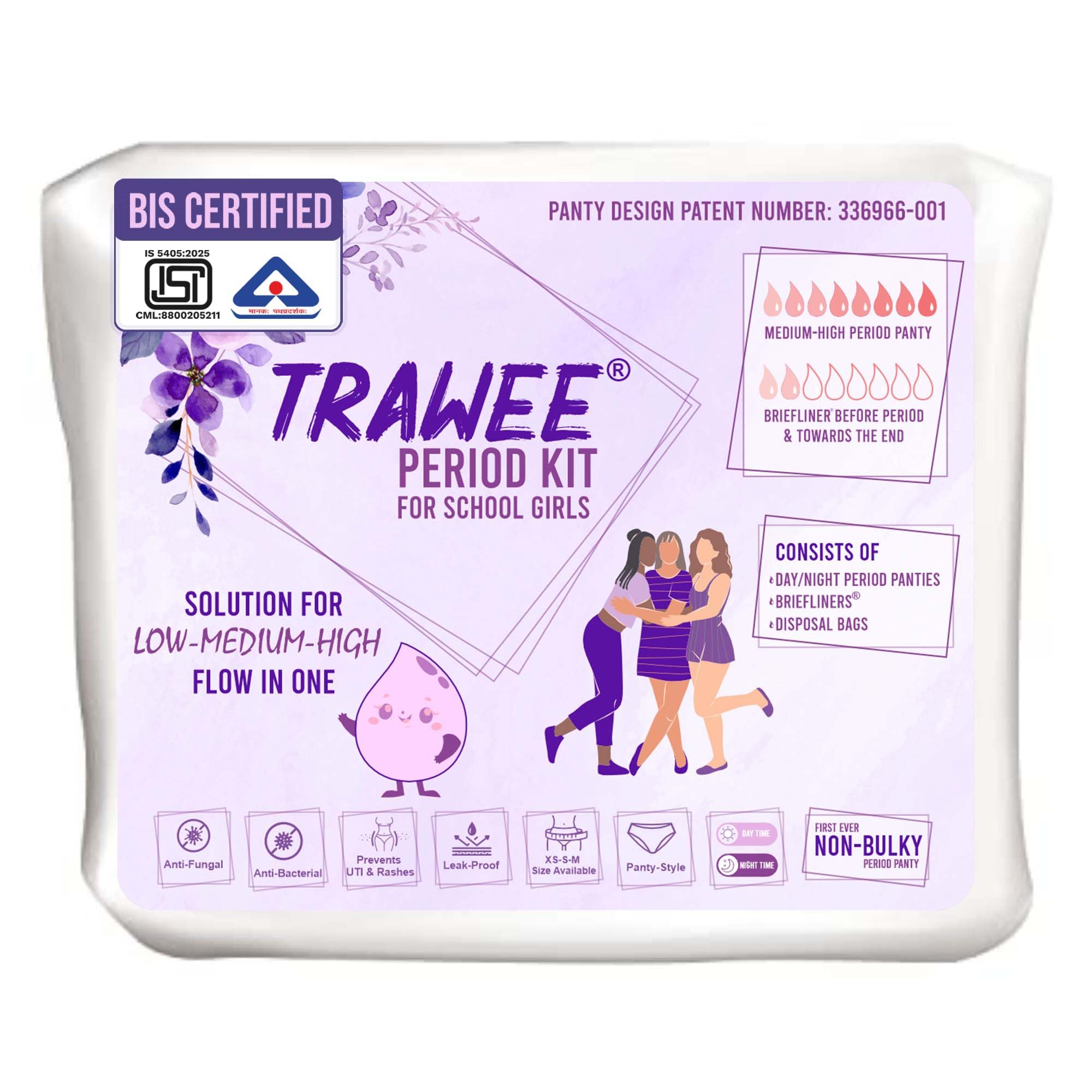 Trawee Period Kit for School Girls | Disposable Menstrual Panties for High Absorption & liners | 100% Leak-Proof | No Show-Stain-Wetness | Ideal for long School-hours for Hygiene & Protection (S, 5)-image-10
