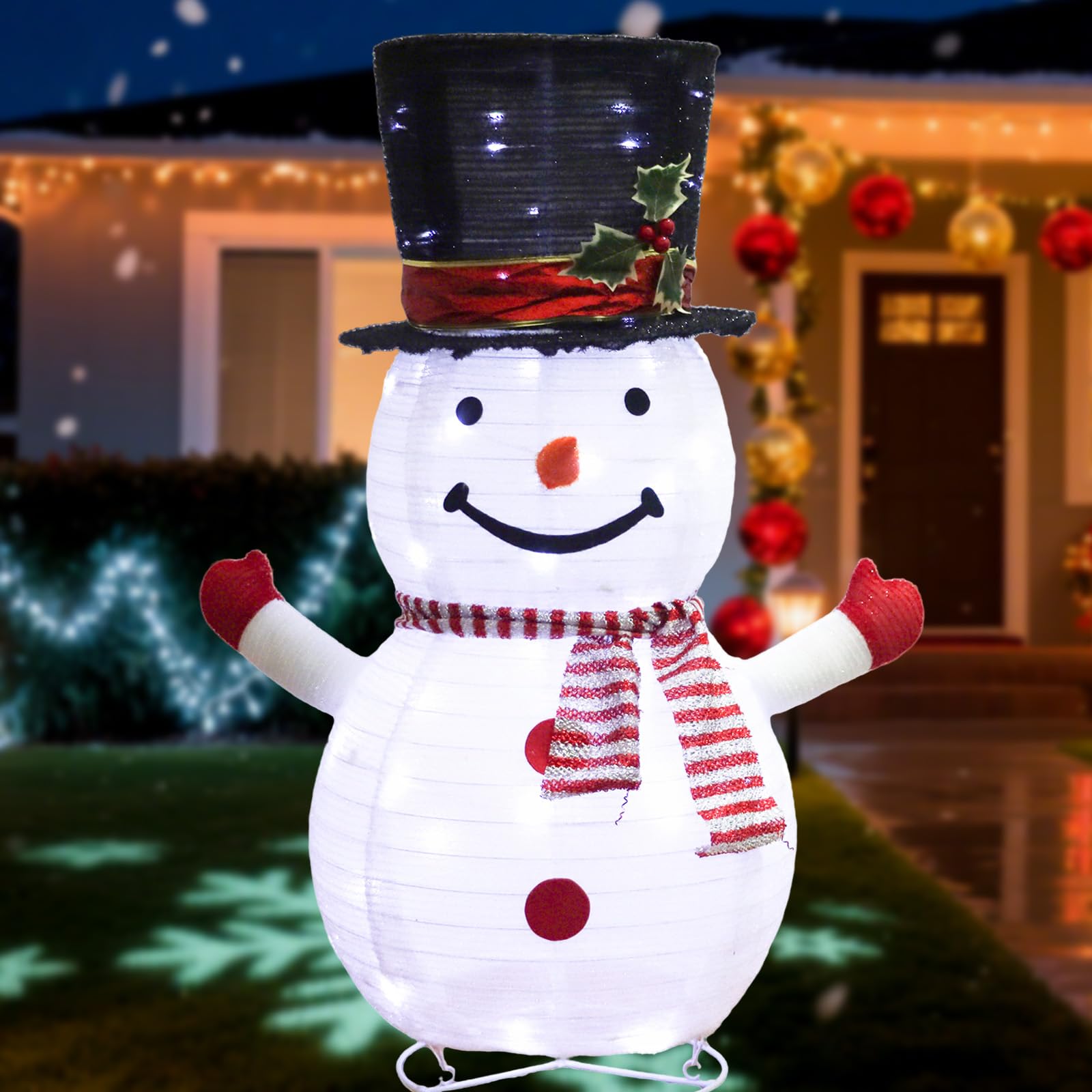 Guirlande bonhomme de neige Noël étanche 7.5m pour sublimer la terrasse