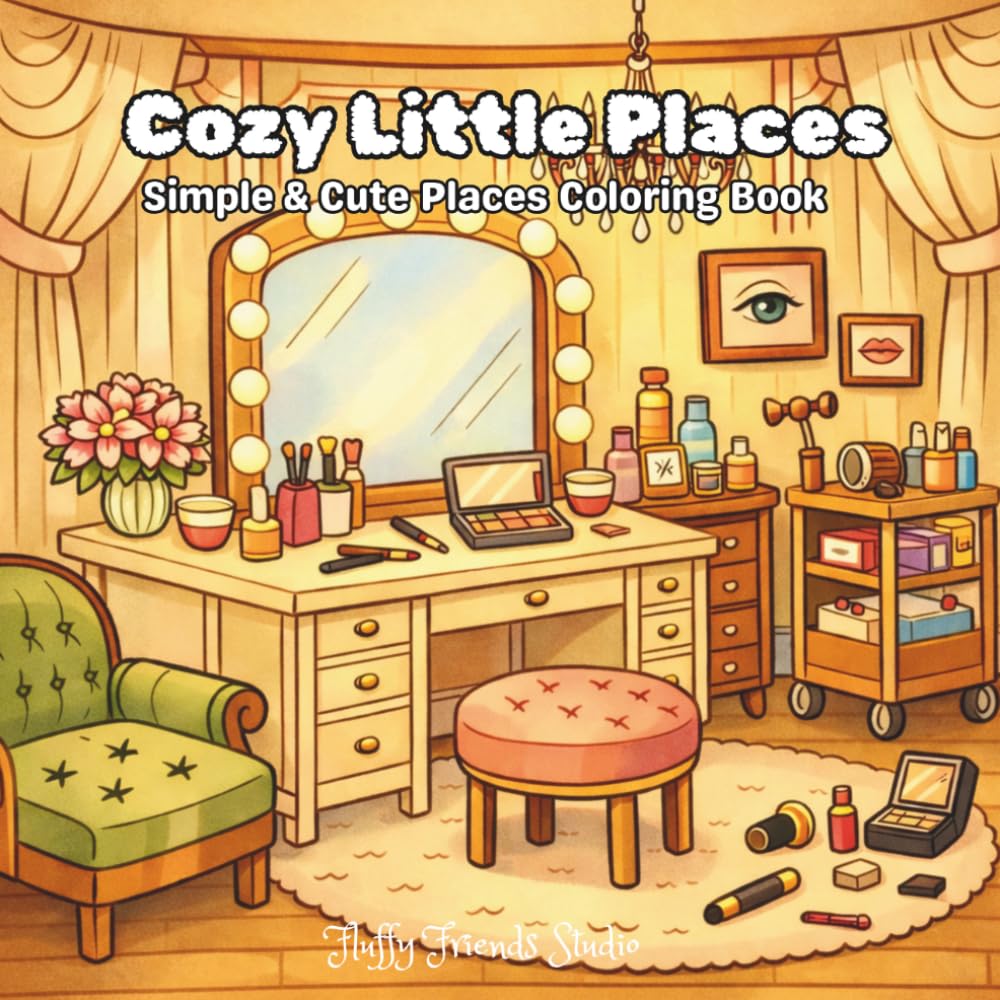 Cozy Little Places: Simple & Cute Places Coloring Book