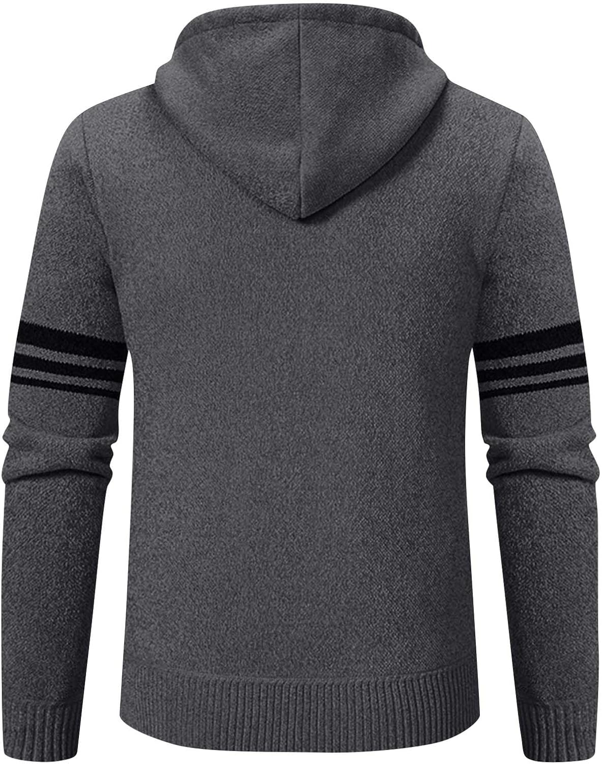 Men's Zip Up Hoodies Long Sleeve Full Zipper Sherpa Fleece Lined Knit Cardigan Sweater Jacket With Pockets, M-3XL