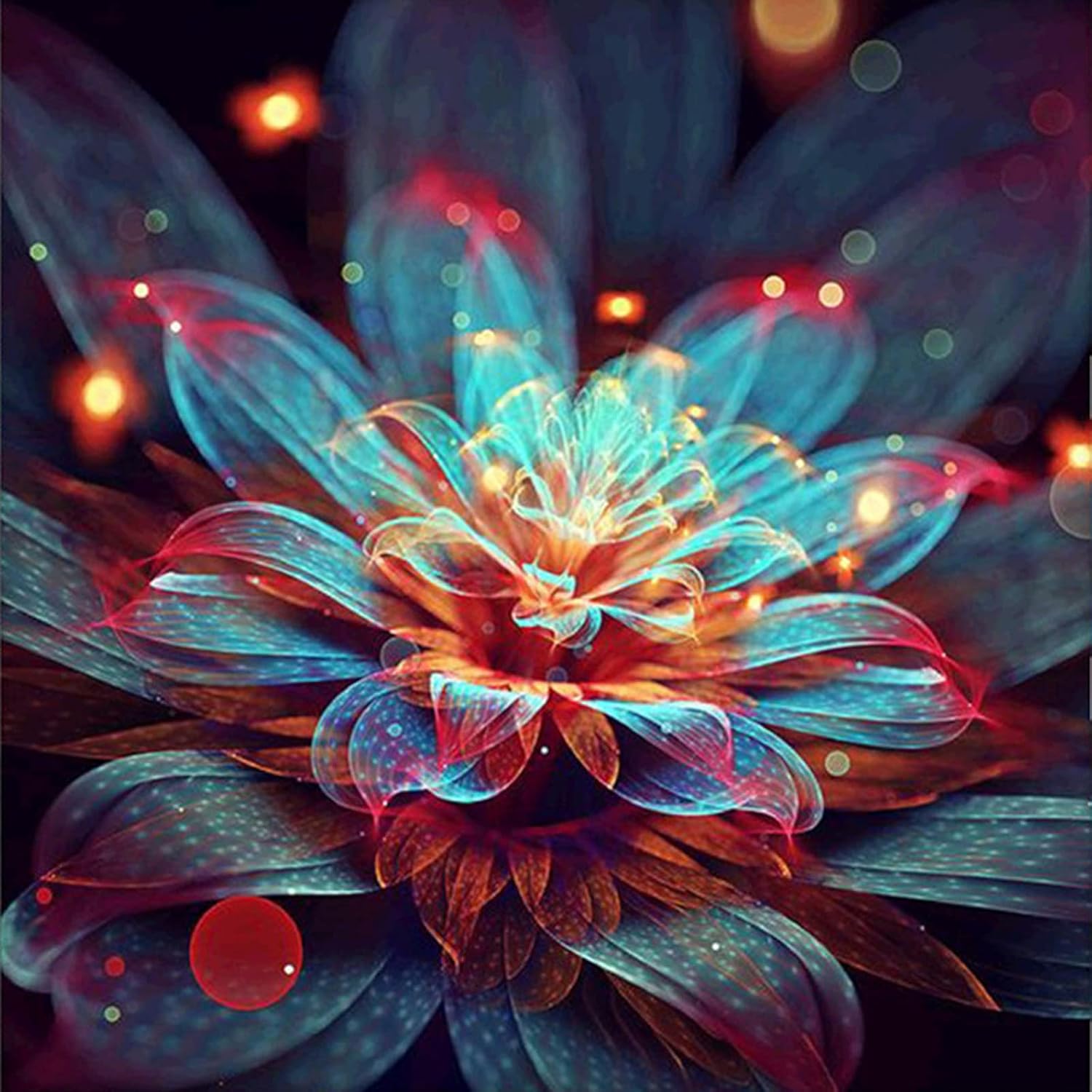 MXJSUA DIY 5D Diamond Painting Blooming Epiphyllum by Number Kits for Adults, Diamond Painting Kits Round Full Drill Diamond Art Kits Picture Arts Craft for Home Wall Art Decor 12x12 inch