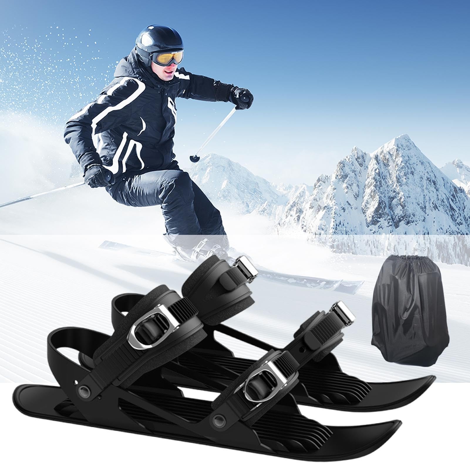Kurze Ski, Schneeschuhe für Herren | Schlittschuhe den Schnee | Kompaktes Skizubehör, multifunktionale, verstellbare Skiwerkzeuge, leichte, rutschfeste Schneefüße Männer, Frauen, Jugendlich