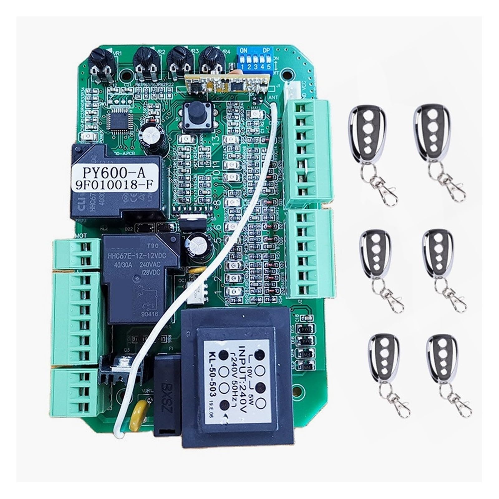 Elektrischer TüRöFfner, Schiebetor-Motoröffner, Motherboard-Karte, ersetzte Platine, 433,92 MHz, Rolling-Code-Fernbedienung(Kit 4)