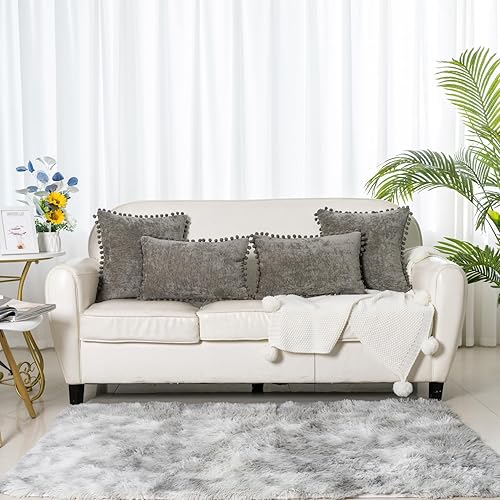 Miniatura 6 de HWY 50 Juego de 2 fundas de almohada decorativas de color azul marino de 16 x 16 pulgadas para sofá y cama de sala de estar, de cachemira, suave,