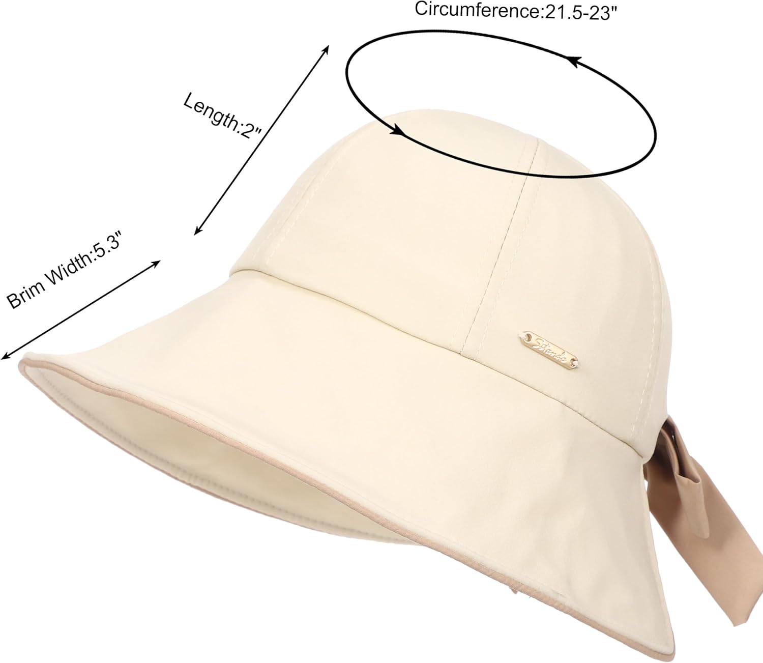 Sun Hat for Women Wide Brim Bucket Hats with Bow Ponytail Hole UV Protection Beach Cap for Summer UPF 50+ - Image 3