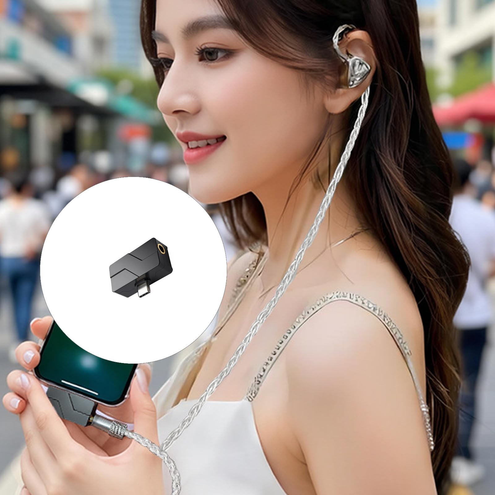 Adattatore di connessione leggero da tipo C a 3,5 mm e 4,4 mm con audio HiFi per smartphone e laptop