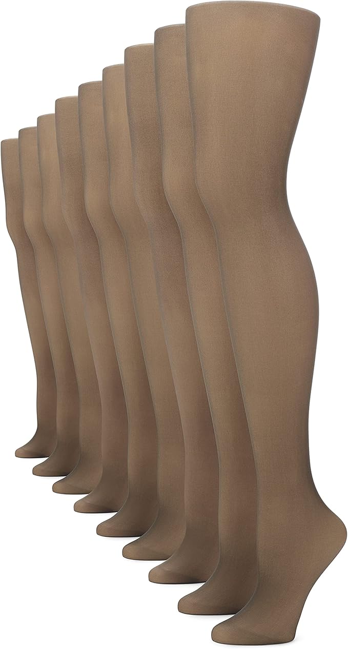 No Nonsense Women's Control Top Pantyhose, Hosiery, Off Black9 Pair Pack, B Amazon.co.uk Fashion