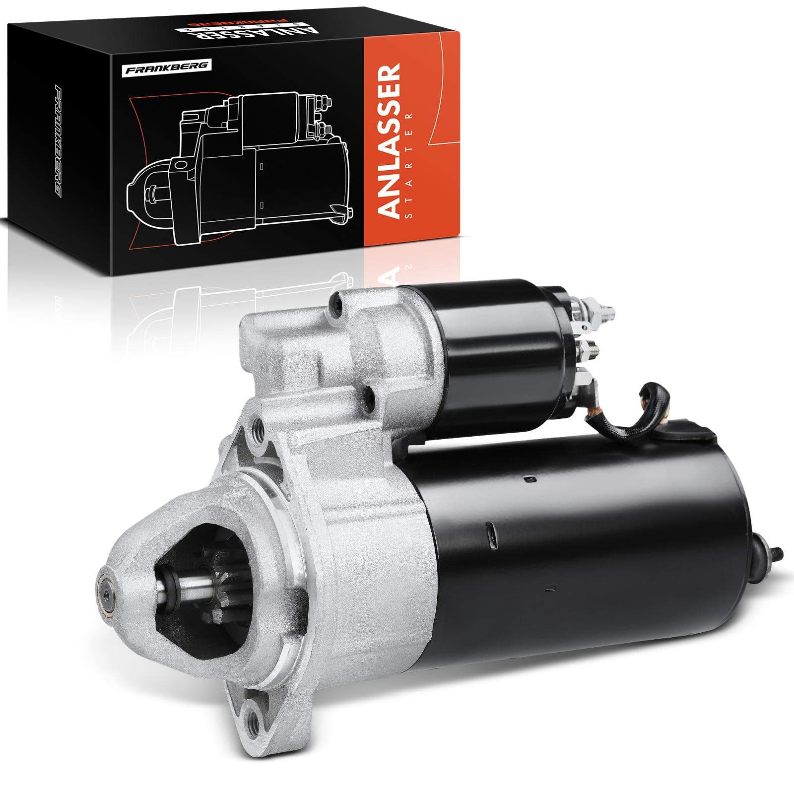 Frankberg Motor de arranque para automóvil Gasolina 1,7 KW/12 V/9 dientes Compatible con Serie 7 E38 Z8 R.o.a.d.s.t.e.r E52 Serie 5 E39 Serie 7 E32 Serie 7 E38 Replace# 12411729981