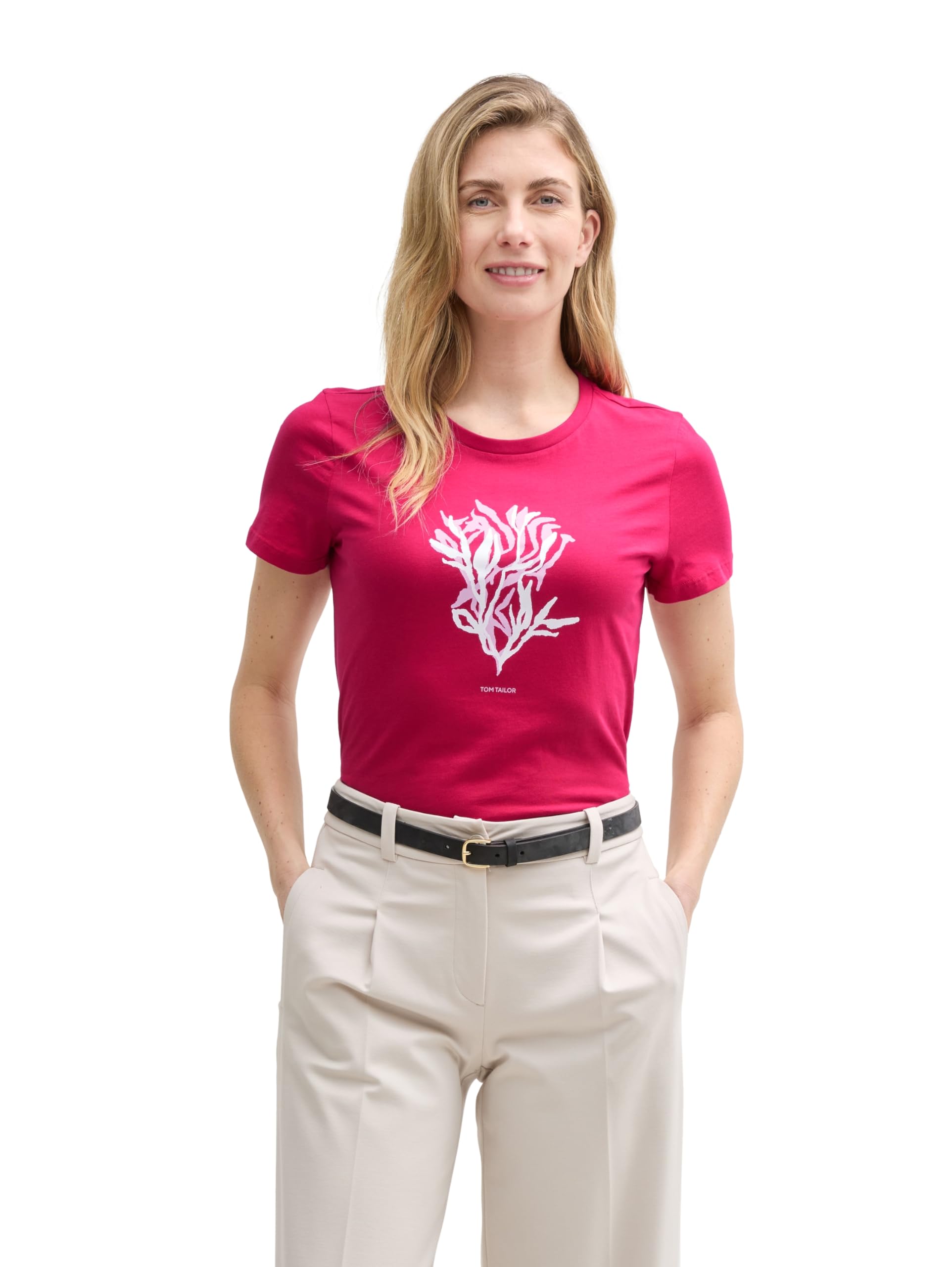 TOM TAILOR Damen Basic T-Shirt mit Print