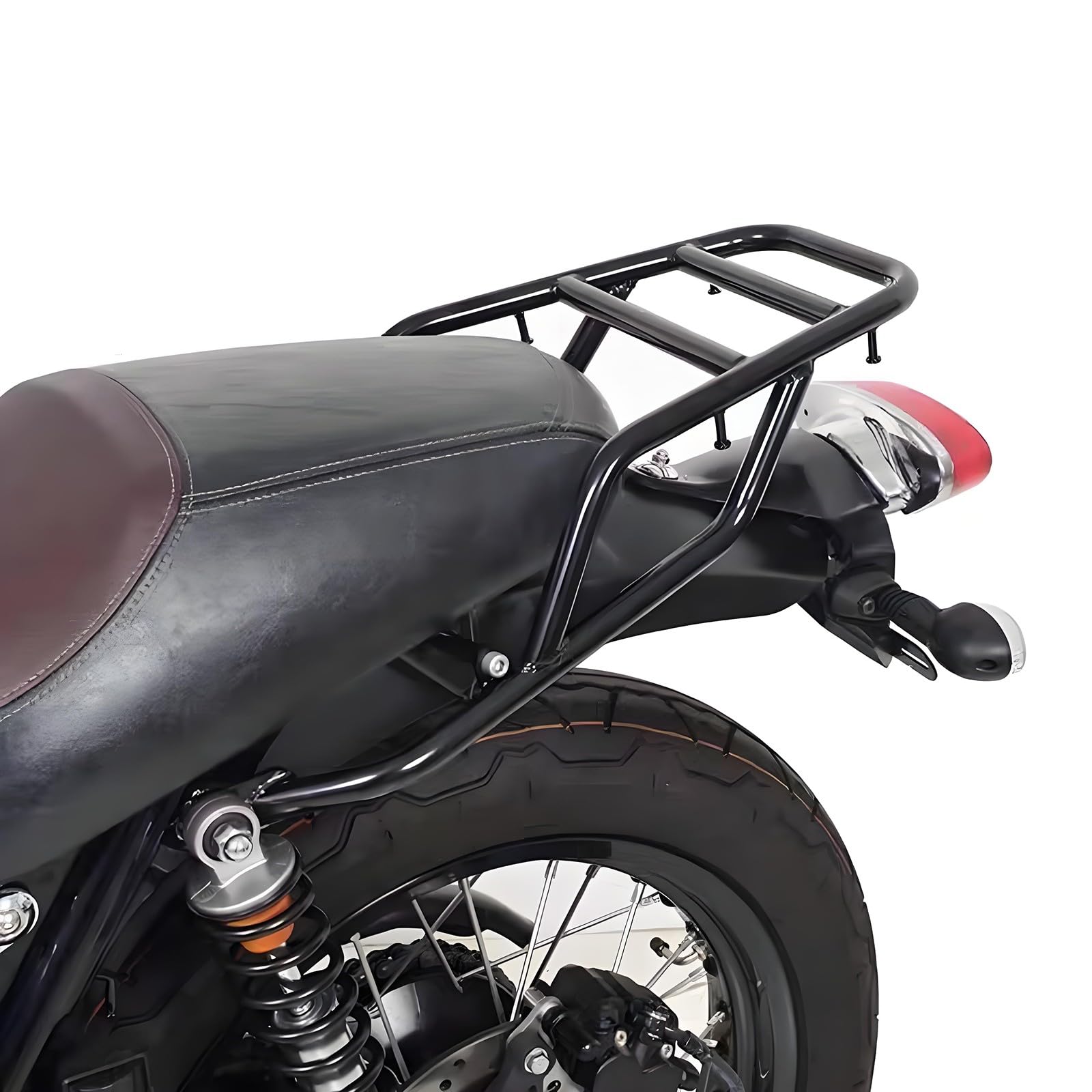 Porte-bagages arrière de moto en acier au carbone compatible avec Kawasaki W400 W650 W800 2011-2022, capacité de charge de 14,9 kg, support topcase pour porte-moto avec filet à bagages