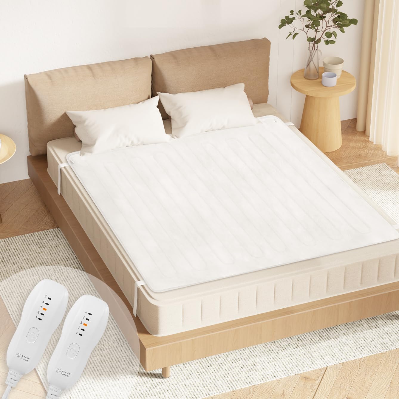 GOTCOZY Electric Blanket Dual Control- King Heated Fitted Mattress Underblanket with 5 Hea...