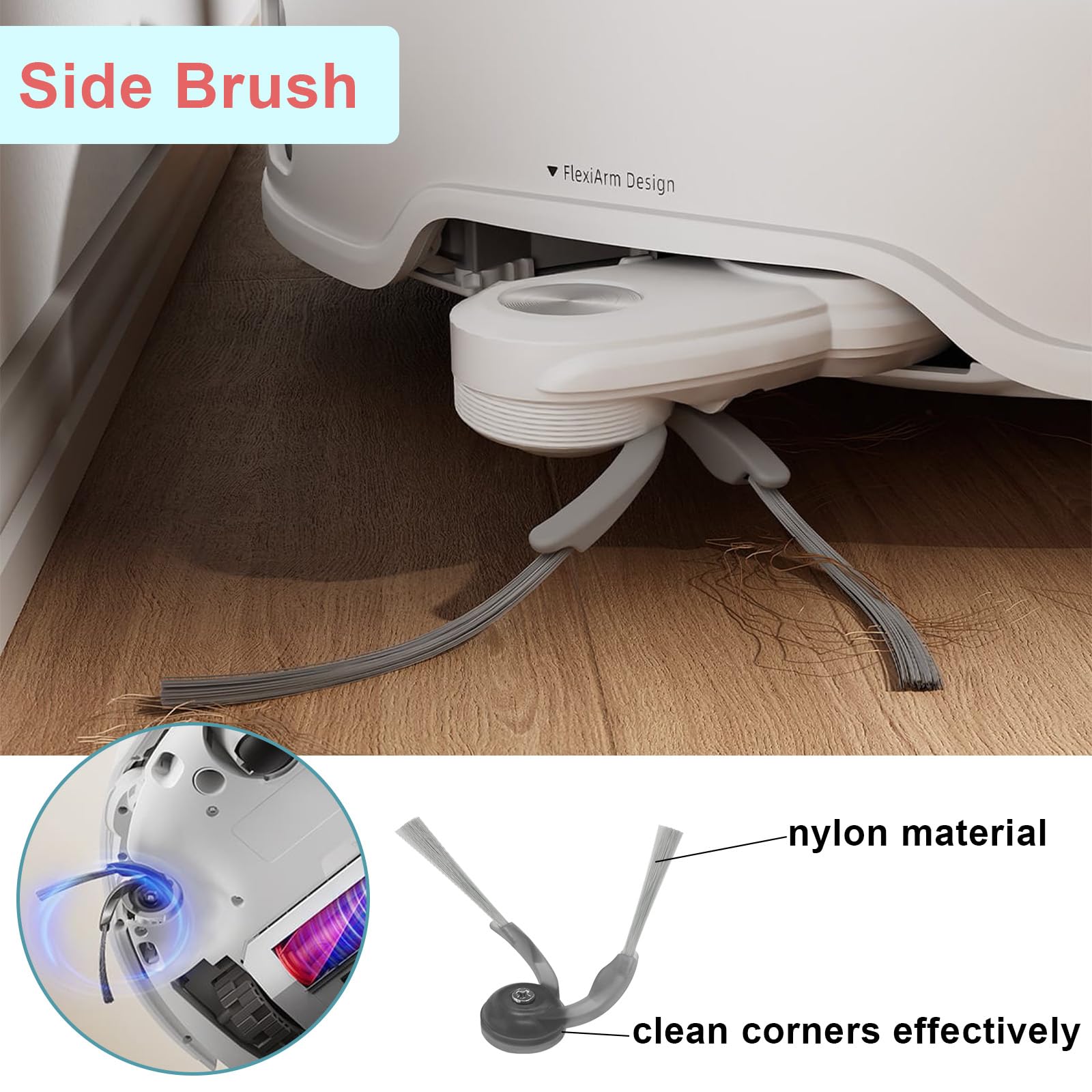 Accessoires pour Aspirateur Roborock Qrevo Master/Qrevo Slim, Comprend 2 Brosses Principales, 2 Filtres HEPA, 6