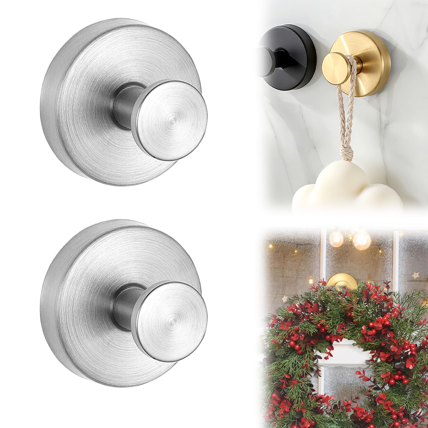 Opeximatun Silver Suction Cup Hooks