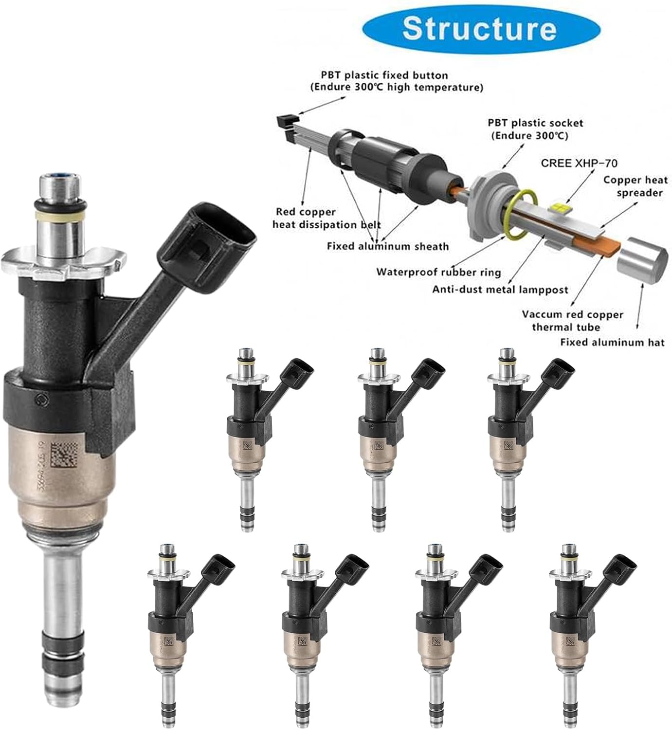 12668390 Fuel Injector Compatible with Chevy Silverado 1500 2500 Tahoe Suburban Cheyenne GMC Sierra 1500 Yukon 5.3L 2014-2018 Replace FJ1217