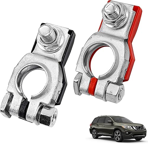 1 par de conectores de terminal de batería premium para Nissan - Compatible para Nissan, Rouge, Maxima, Murano, terminales de batería positivos y