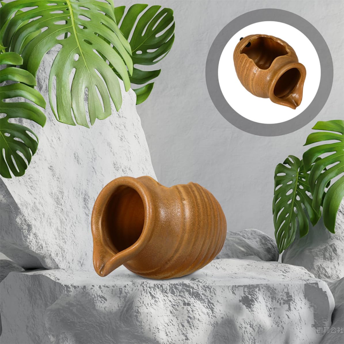 Fontana da Giardino in Ceramica Cascata Decorativa, Vaso per Circolazione Acqua, Multiuso per Acquario e Decorazione Esterna in Stile Classico