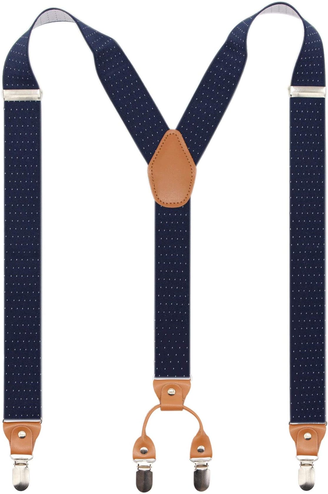 Timiot Men’s Y-Back 4 Metal Clip Elastic Wide Suspenders Perfect For Both Casual&Formal