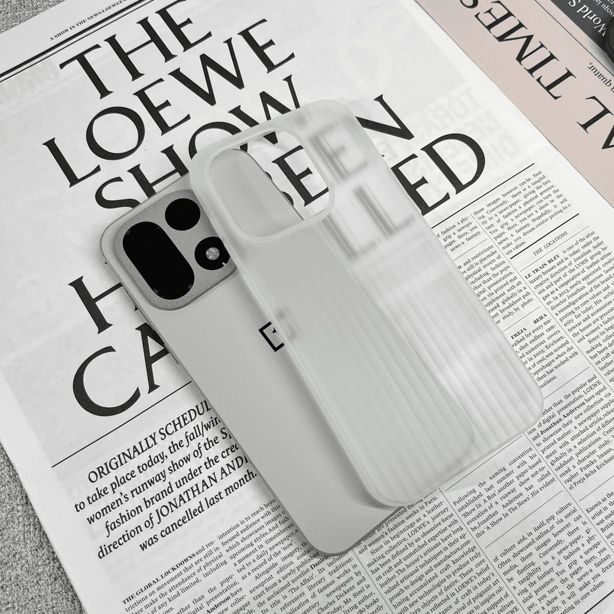 Compatible with Oneplus 15 back Case cover,Ultra light, Frosted transparent back panel, Vertical wave pattern style, Anti fingerprint, Anti drop, Thin, Original color，Transparent Black 2026 - view 5