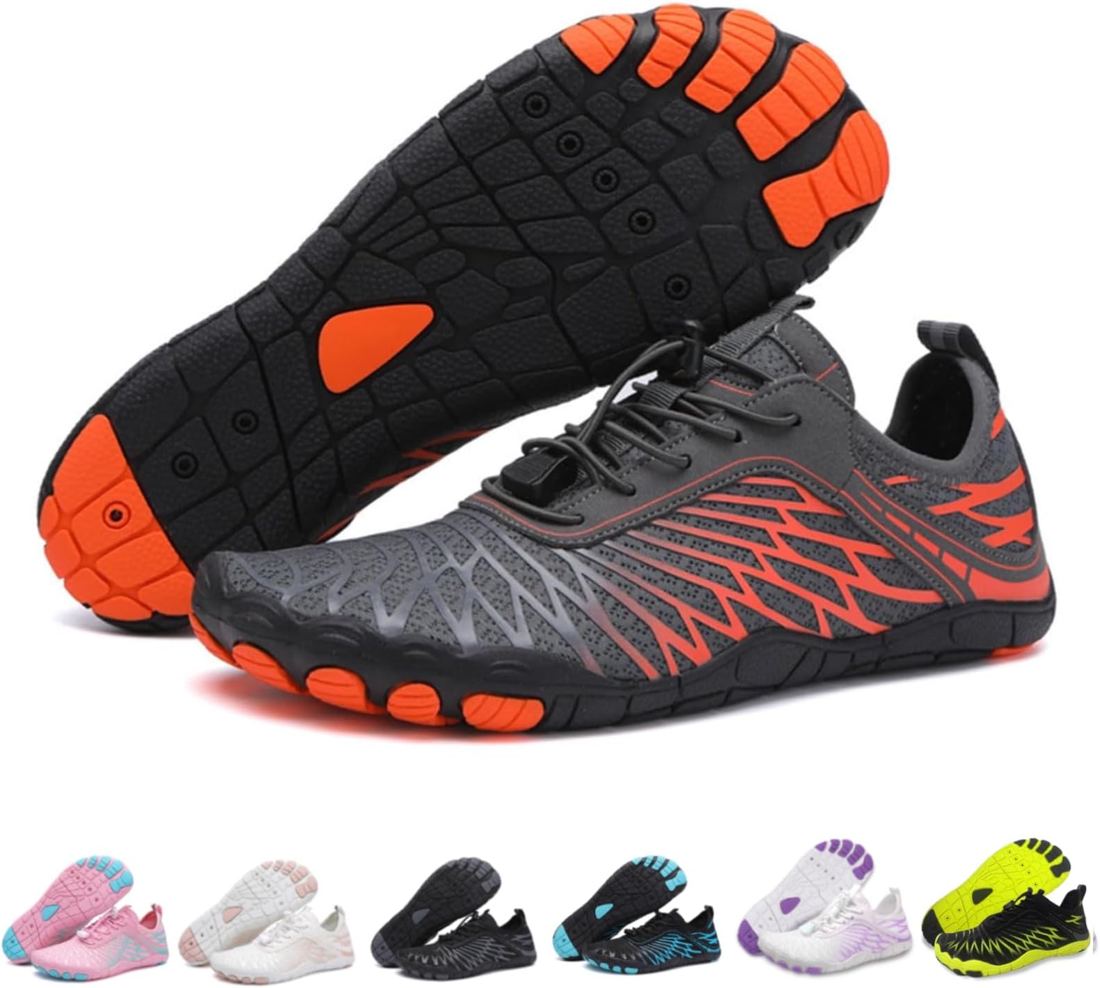 Hike Barefoot Shoes for Women Men with Wide Toe Box, Healthy & Non-Slip Breathable Barefoot Water Shoes Beach Pool Aqua Swim Surf Hiking Walking Shoes