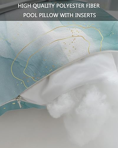 Miniatura 7 de Almohada para silla de playa para exteriores, diseño de mármol aguamarina, para tumbona, estética abstracta, arte minimalista, reclinable, almohada