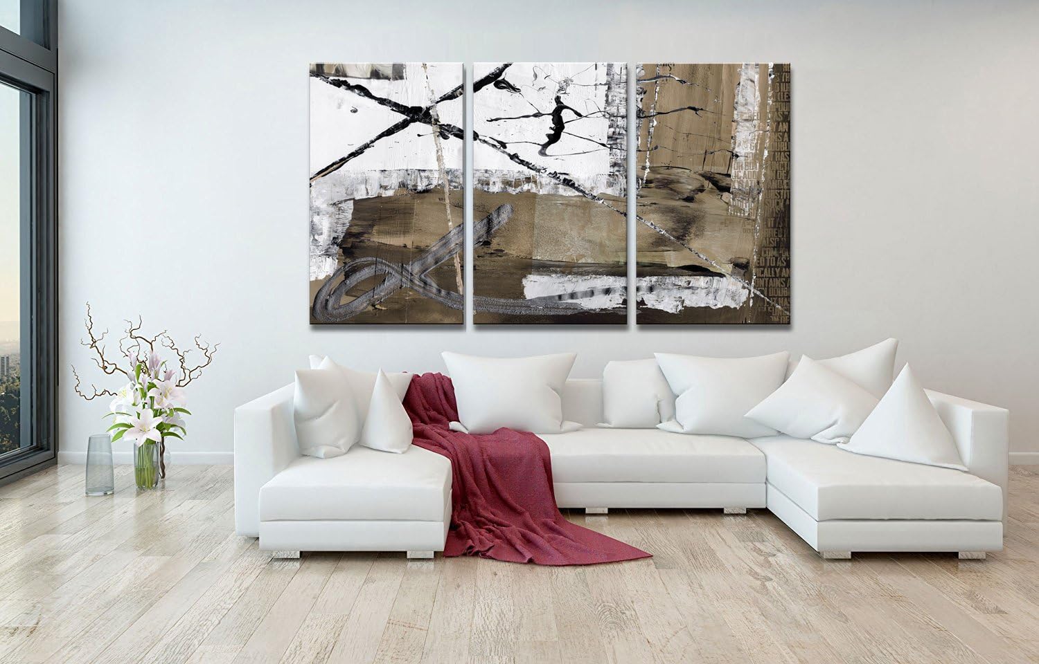 canvas wall art Abstract art Modern Artwork Wall Art for Room Home Decoration 3 Pcs/Set,14x30 inch jk1003