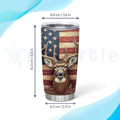 Vista 46 de Hyturtle Regalos personalizados de caza para hombres, vaso de caza de camuflaje de 20 onzas, taza de café de viaje de acero inoxidable, regalo