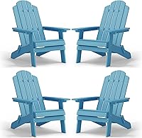 Vista 28 de MXIMU Silla Adirondack plegable para exteriores: fácil de montar y cómodas sillas Adirondack, juego de 2 sillas de plástico compuesto para todo tipo