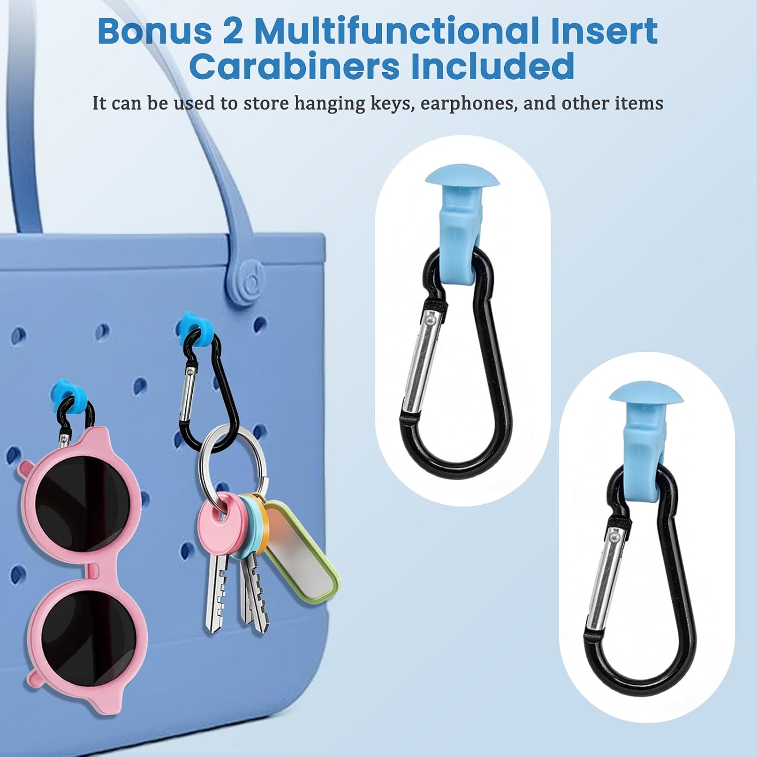 Upgraded Snack Topper Tray for Bogg Bag | Universal Fit for All Bogg Sizes | ABS Material | 2 insert Carabiners | Edge-slot Design | Large Capacity