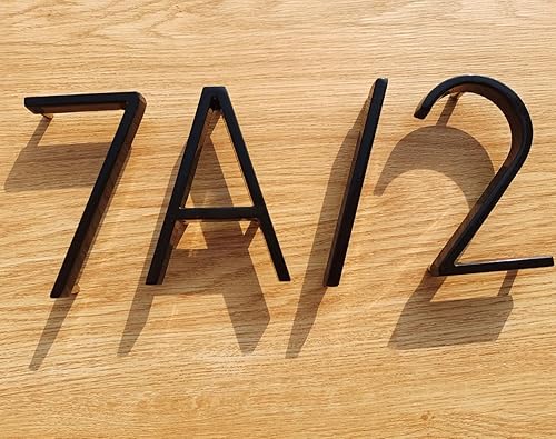 Vista 125 de Metal Numbers for House Outside, 5 Inch Modern House Numbers, DIY Floating Address Numbers with Screws, Rust Free Zinc Alloy, Silver Number 5
