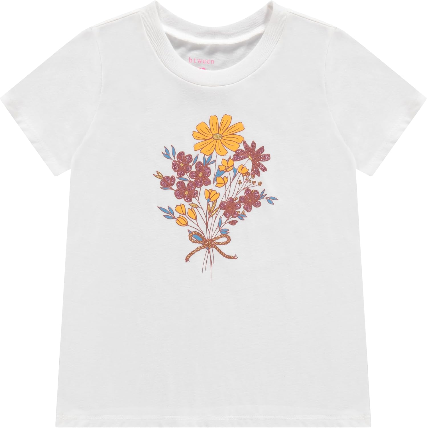 BTween Girls 4 Piece Tops Fashionable Short Sleeve T-Shirt Casual Daily Shirt for Kids Assorted Colors