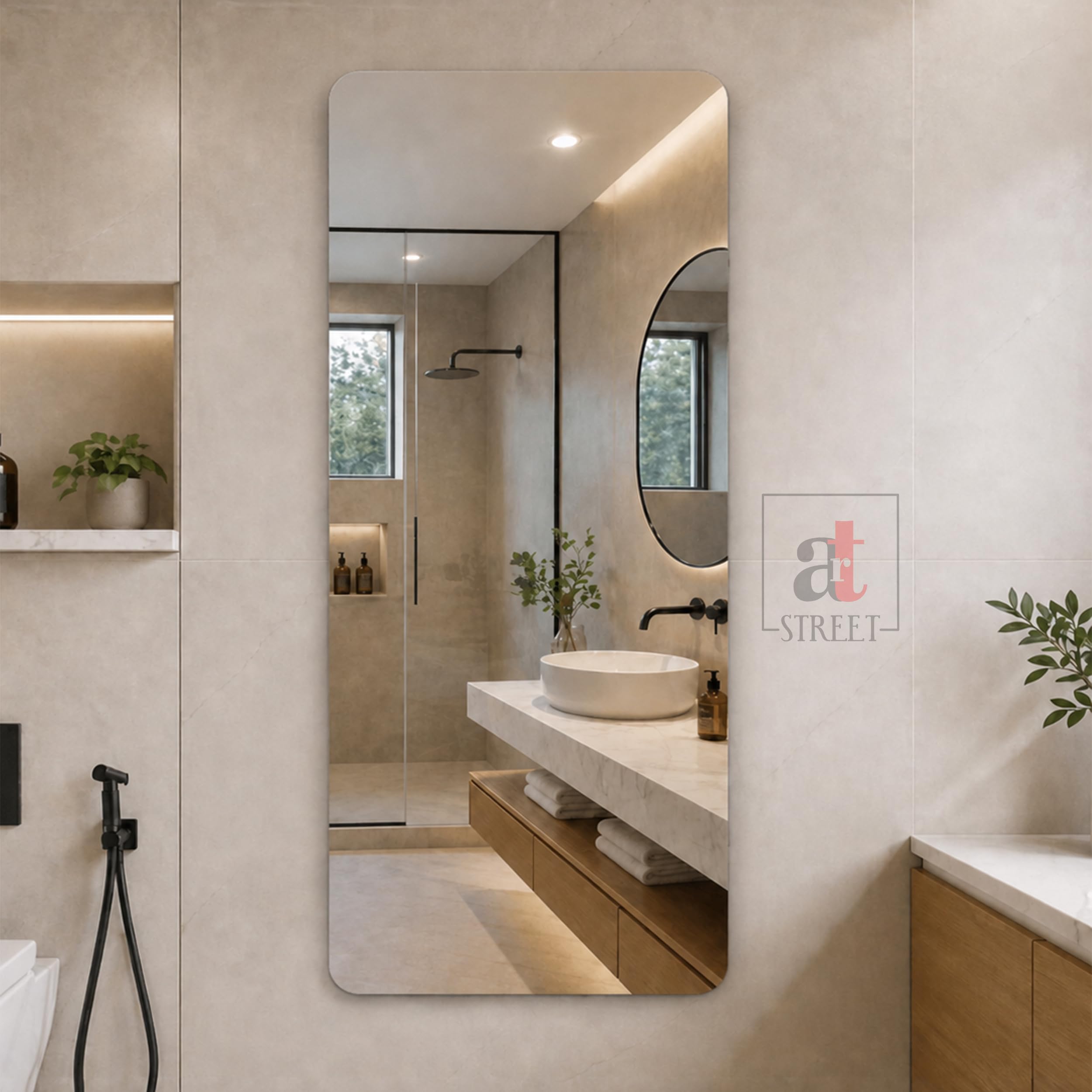 Frameless Wall Mirror - Modern Silver Mirror -10 Frameless Wall Mirror - Modern Silver Mirror -10