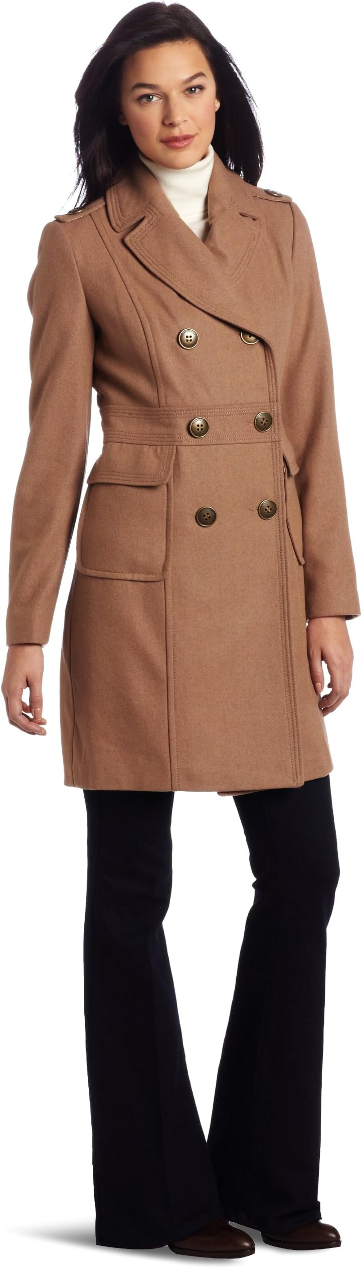 Kenneth Cole New York Women's Double Breasted Wool Coat