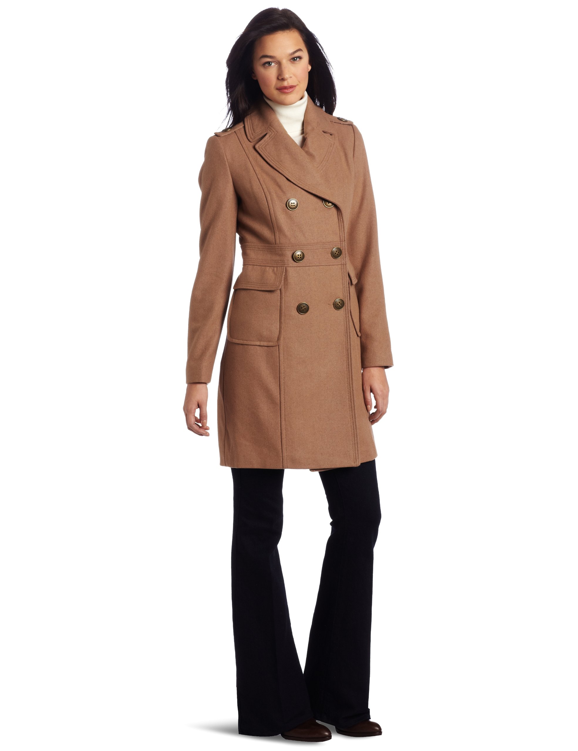 Kenneth Cole New York Women's Double Breasted Wool Coat