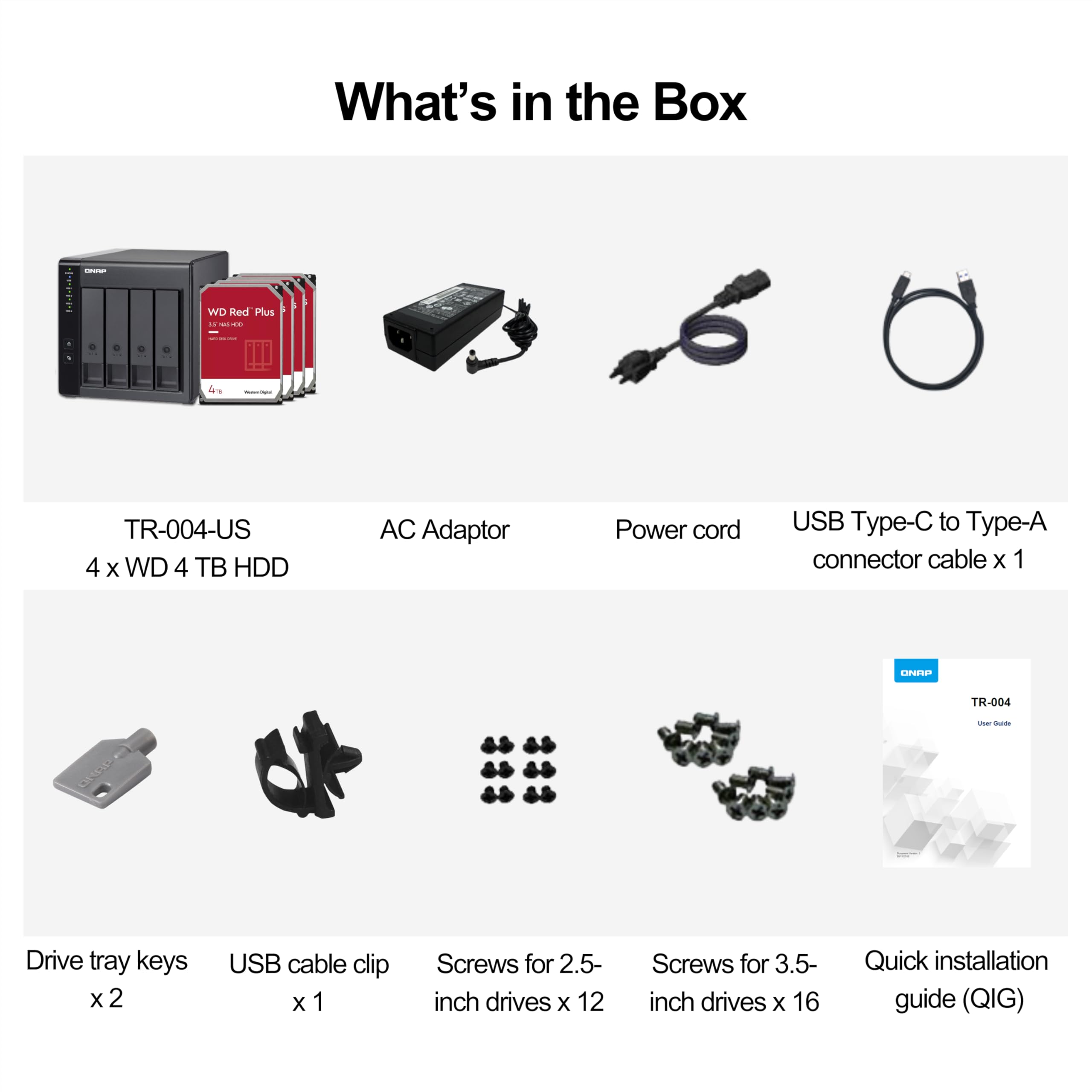 QNAP TR-004-44WD-US 4 Bay DAS (USB Type-C) with 12TB Storage