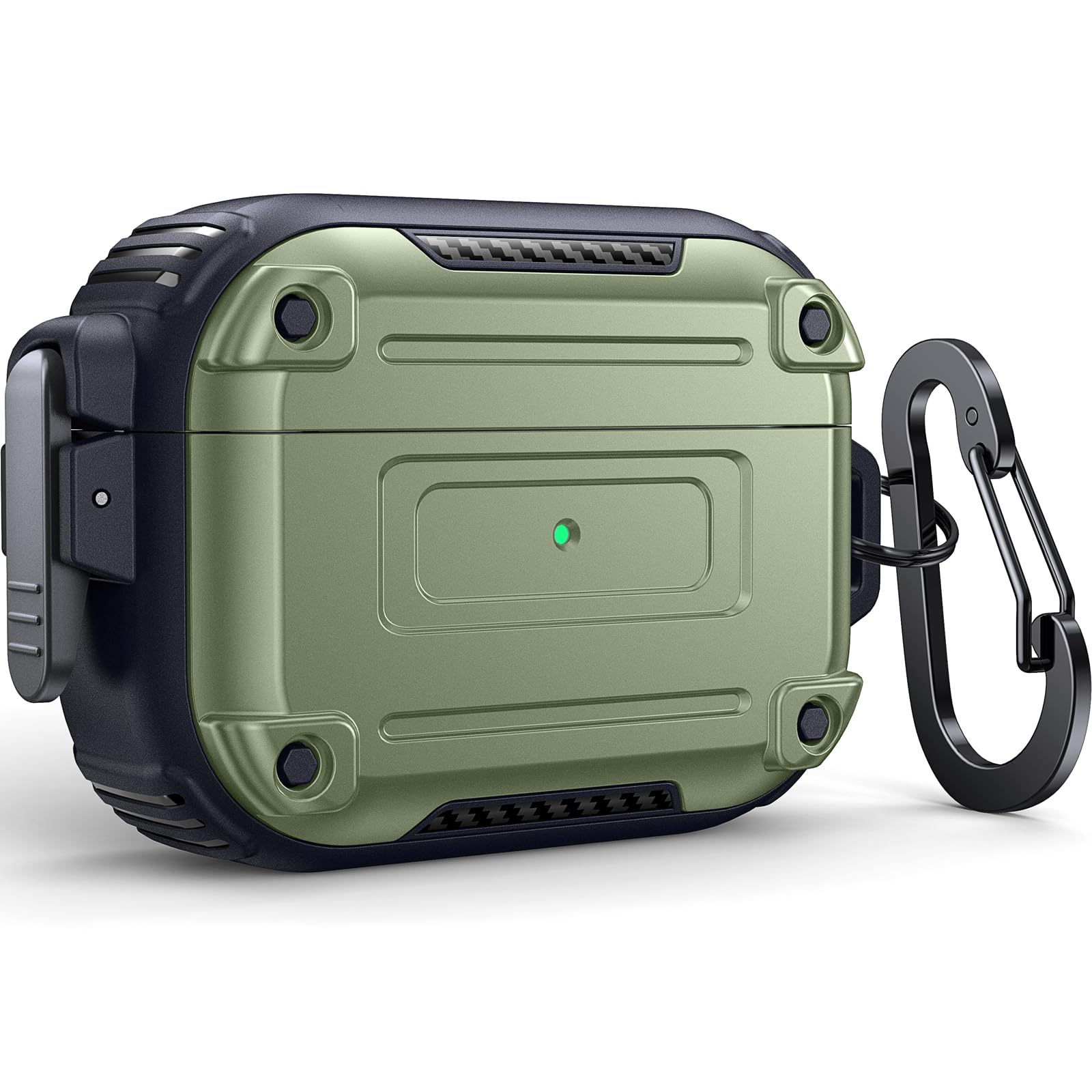 DASFOND Airpods Pro ケース 保護カバー LED可視 ブラック DASFOND