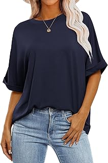 ANRABESS Womens Tops Oversized T Shirts Short Sleeve Crewneck Summer Casual Loose Basic Tee Shirt 2026 Trendy Fashion Clothes