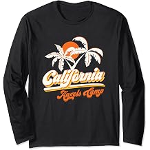 Angels Camp California 70s Retro Sun Palm Trees Souvenir Long Sleeve T-Shirt